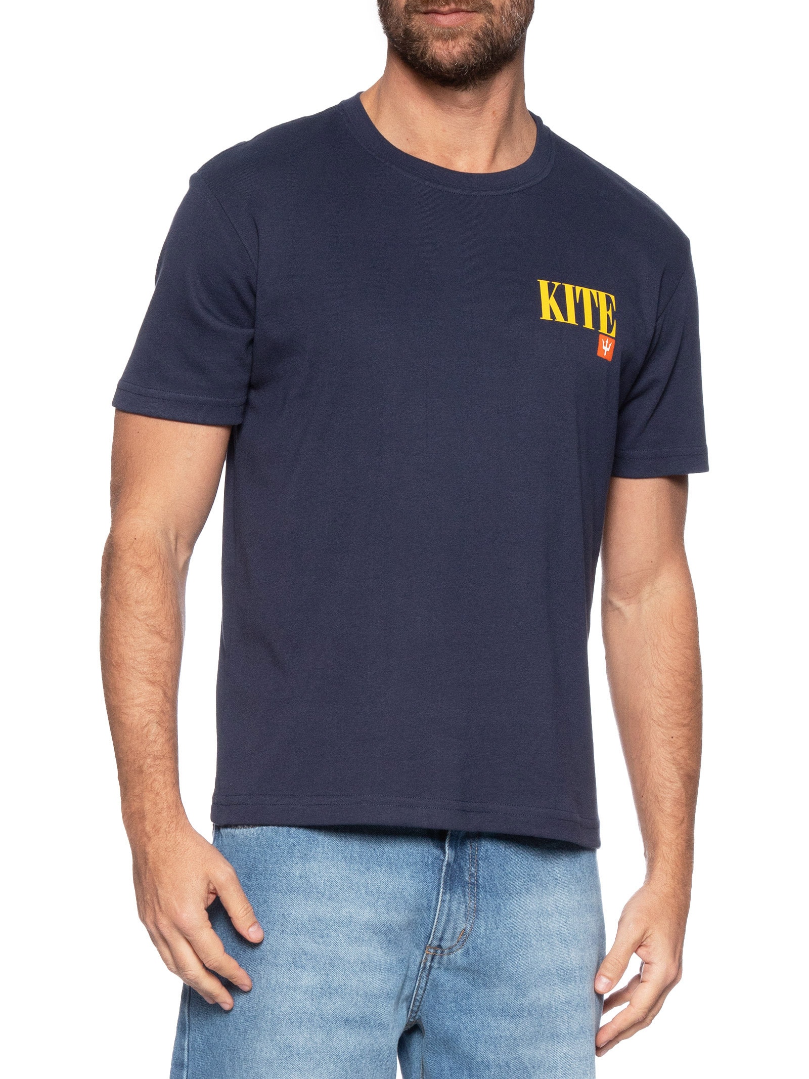 Camiseta Masculina Manga Curta Gola Careca Kite Over Azul Osklen
