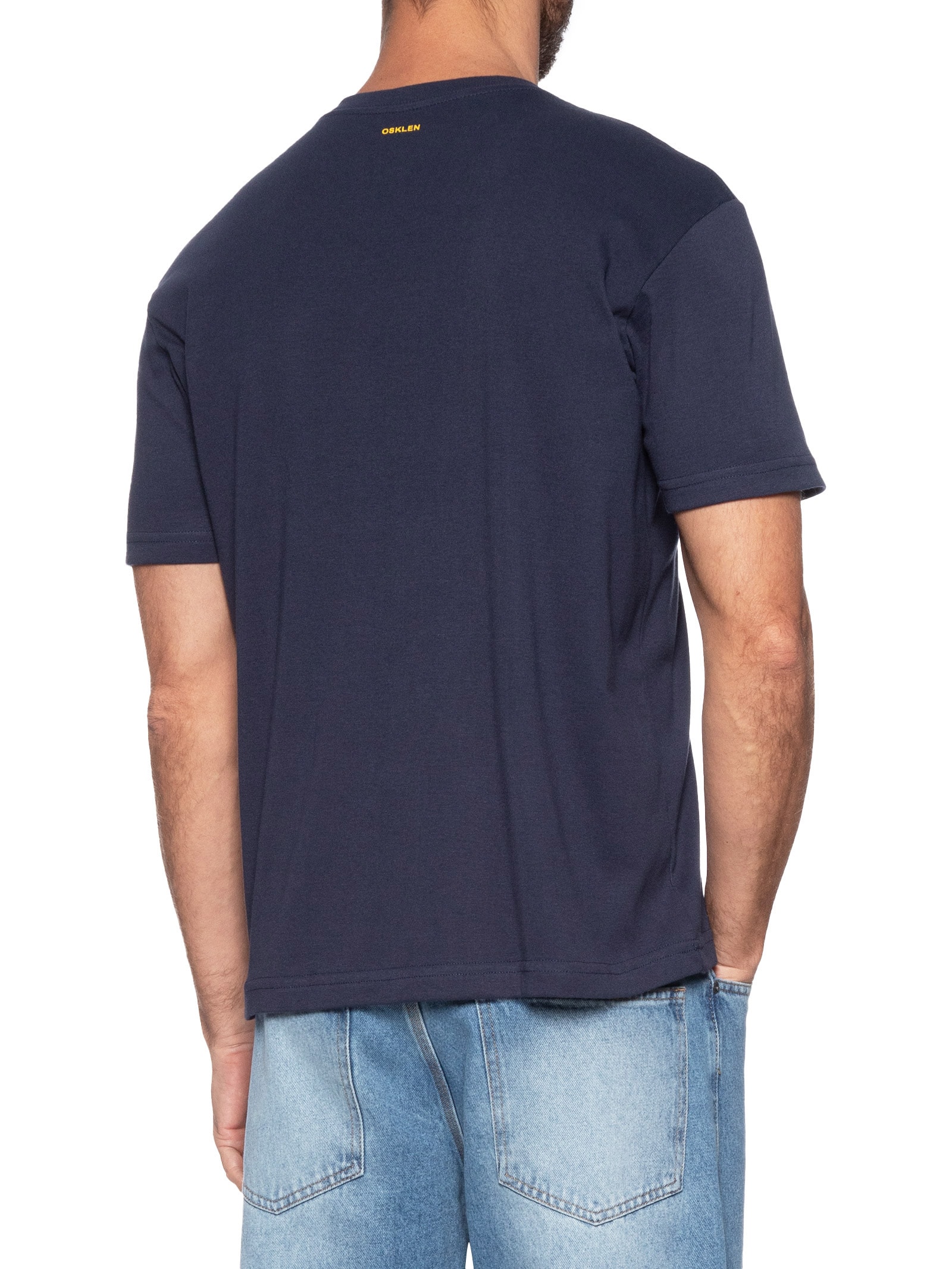 Camiseta Masculina Manga Curta Gola Careca Kite Over Azul Osklen