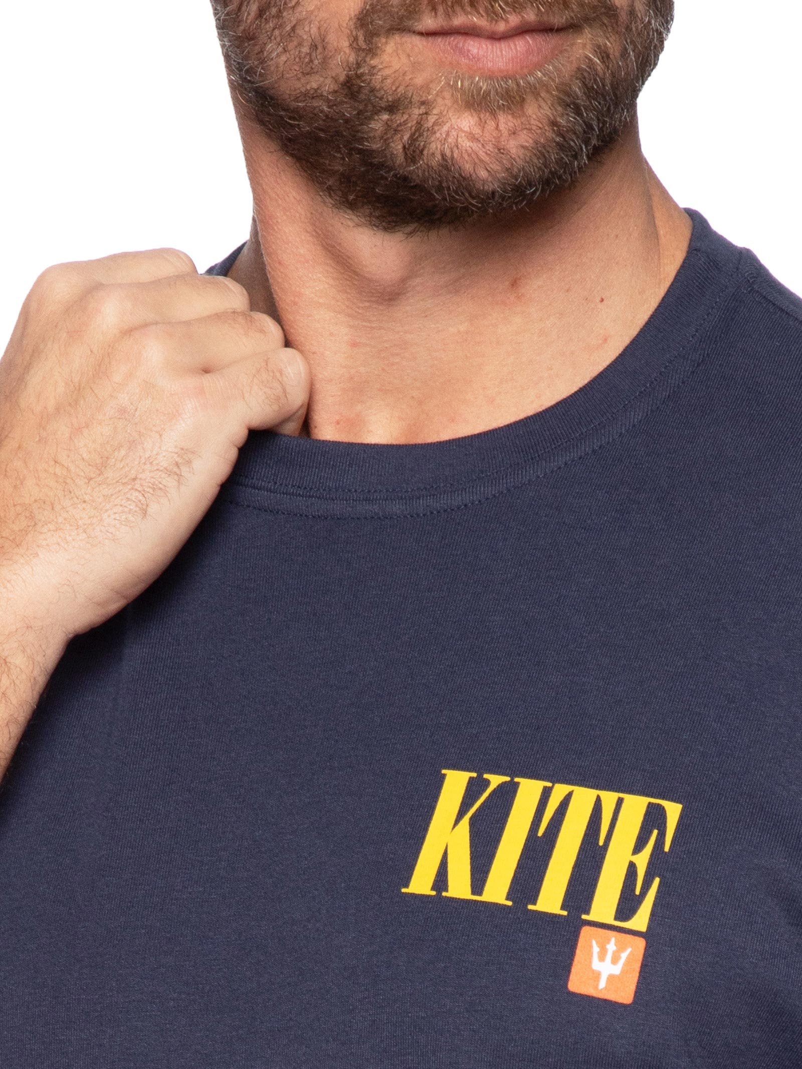 Camiseta Masculina Manga Curta Gola Careca Kite Over Azul Osklen