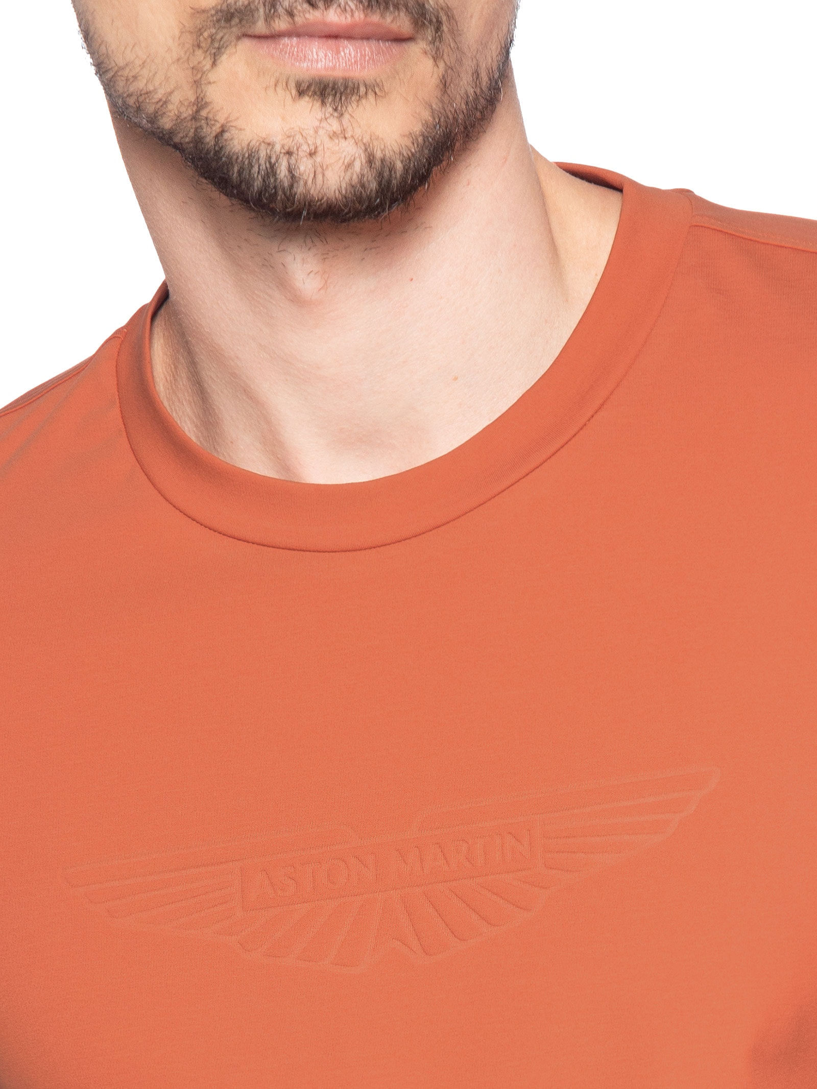 Camiseta Masculina Manga Curta Gola Careca L Max  Collab Aston Martin  Laranja Boss