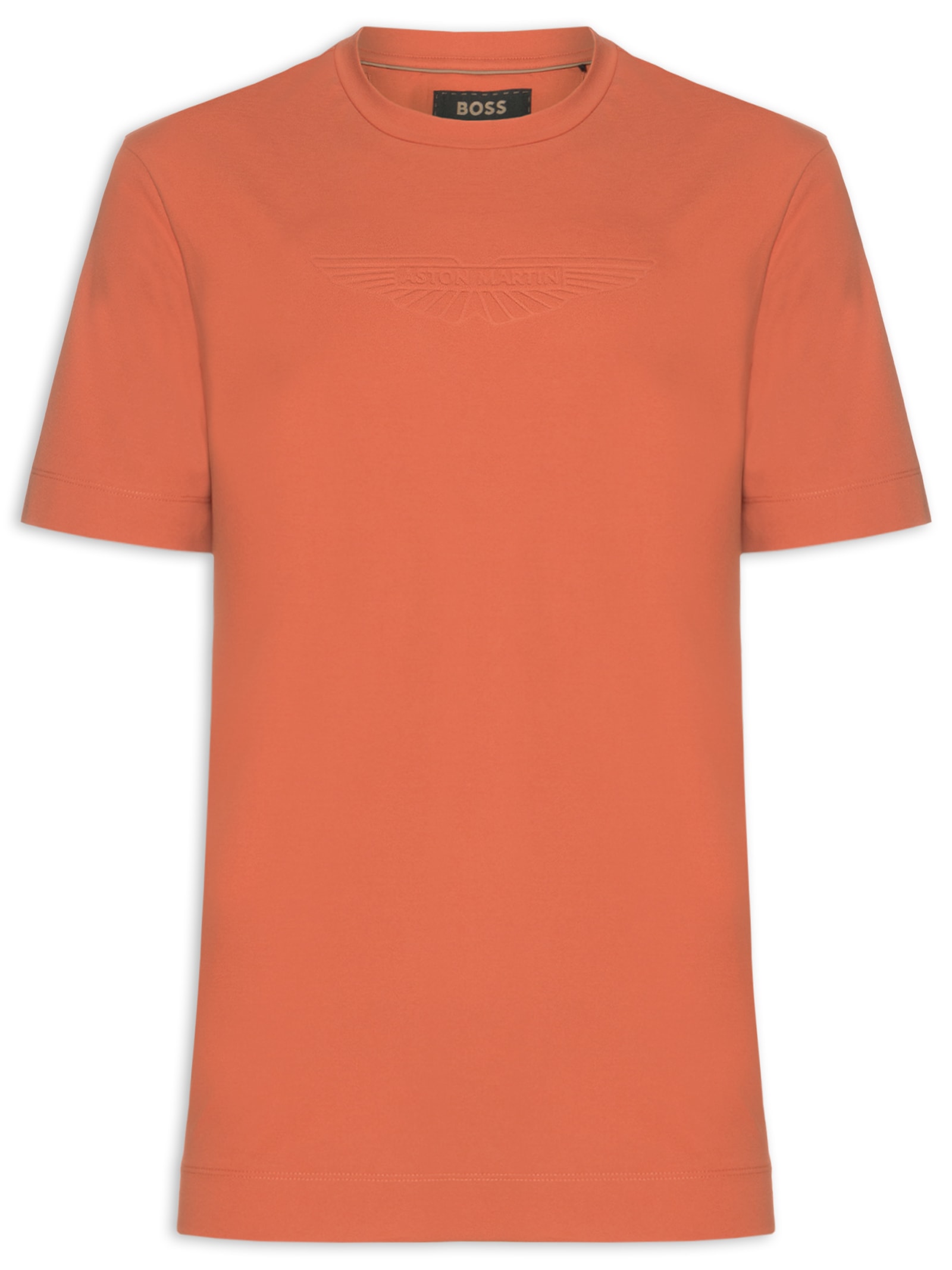 Camiseta Masculina Manga Curta Gola Careca L Max  Collab Aston Martin  Laranja Boss