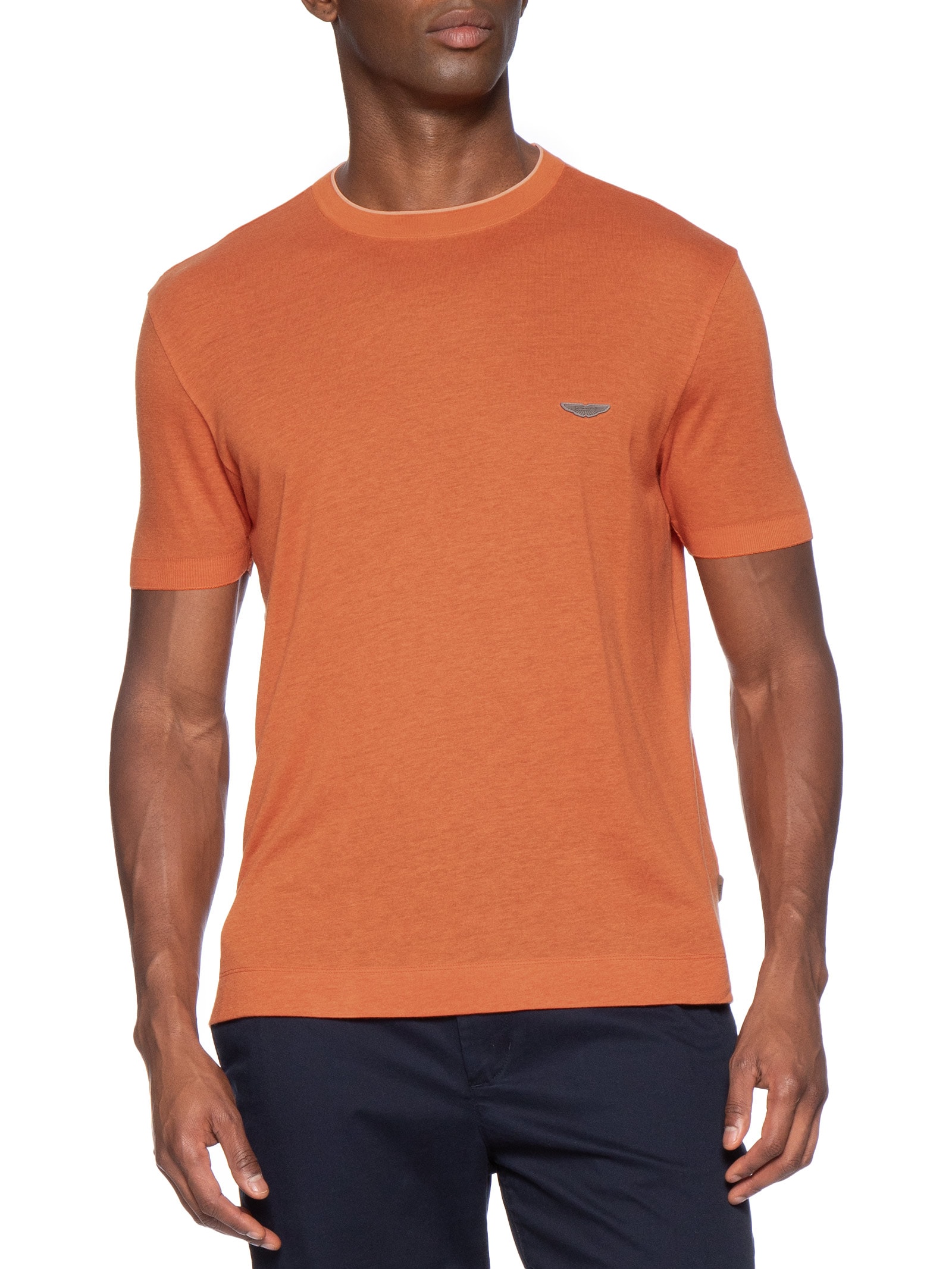 Camiseta Masculina Manga Curta Gola Careca L-Tyler Collab Aston Martin Laranja Boss