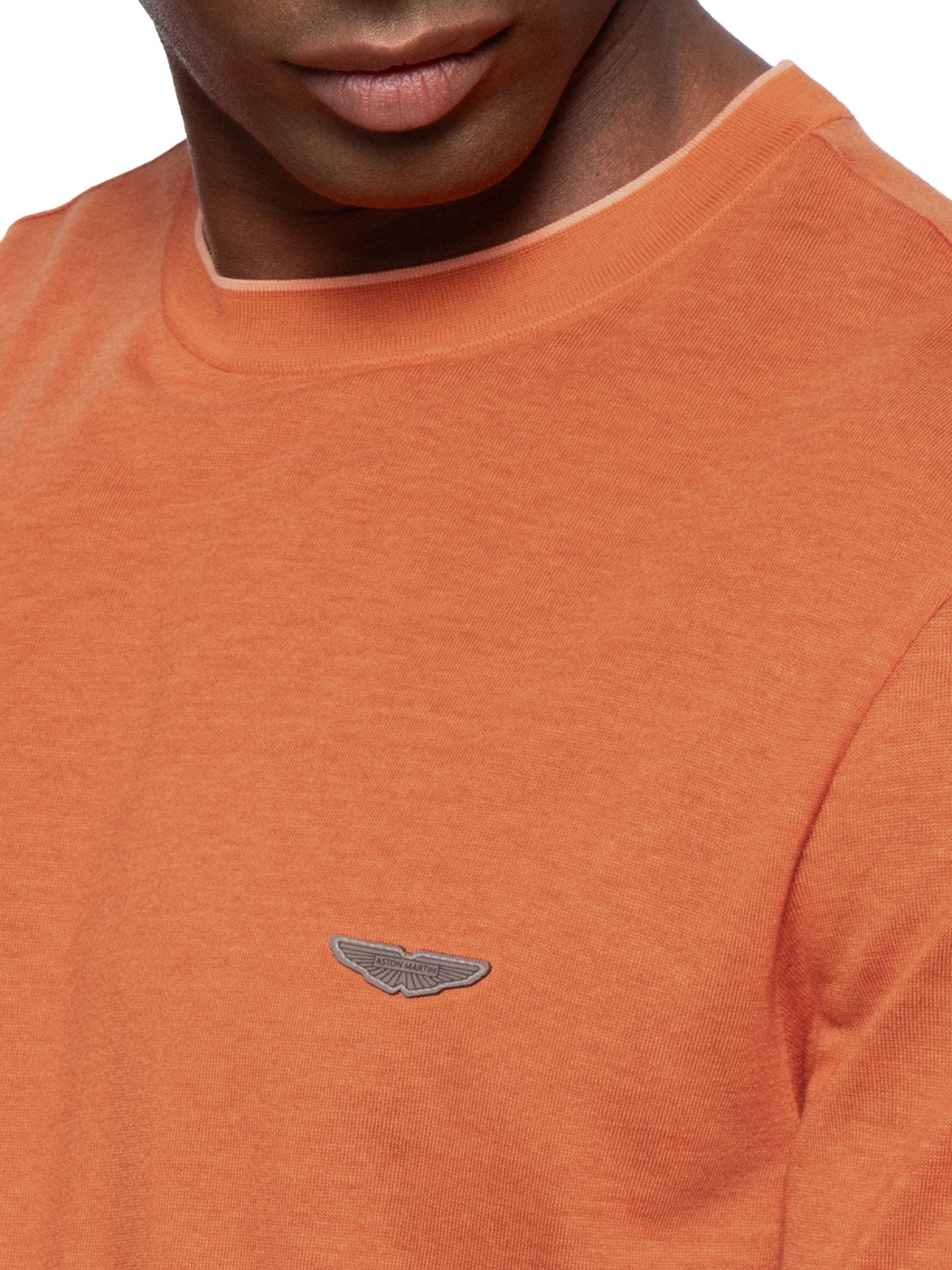 Camiseta Masculina Manga Curta Gola Careca L-Tyler Collab Aston Martin Laranja Boss