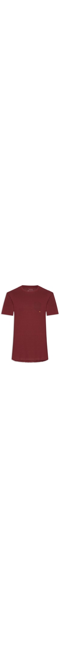 Camiseta Masculina Manga Curta Gola Careca Light Brasão Linen - Vermelho