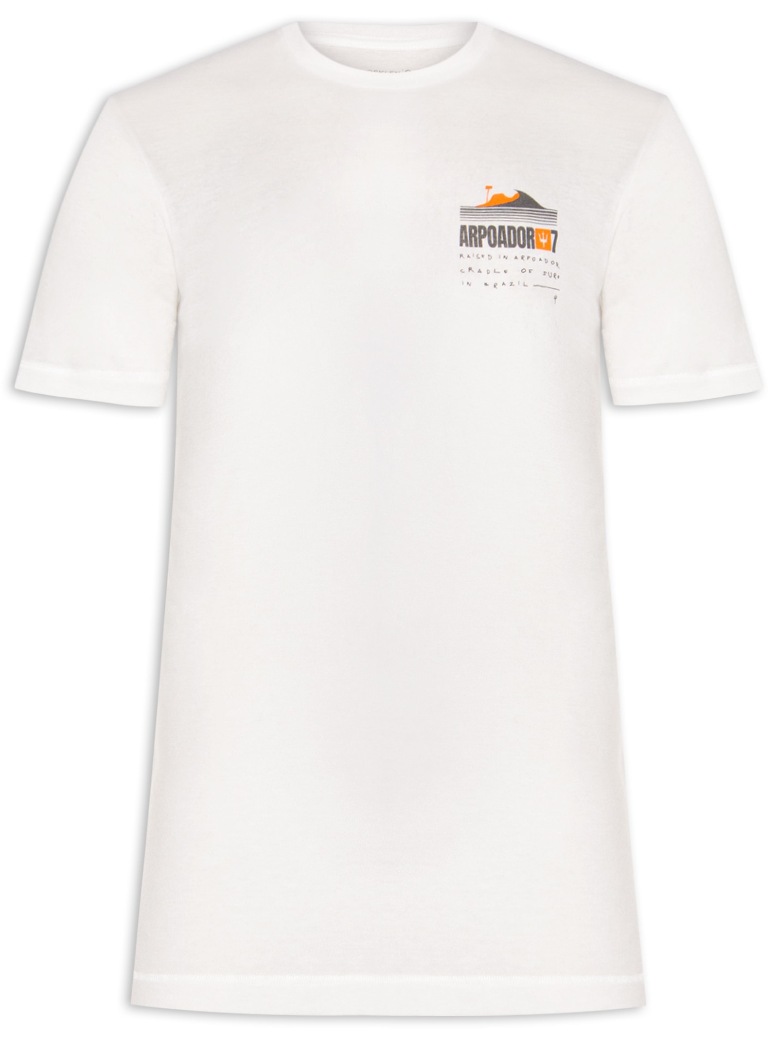 Camiseta Masculina Manga Curta Gola Careca Light Eco Arpoador  Branco Osklen