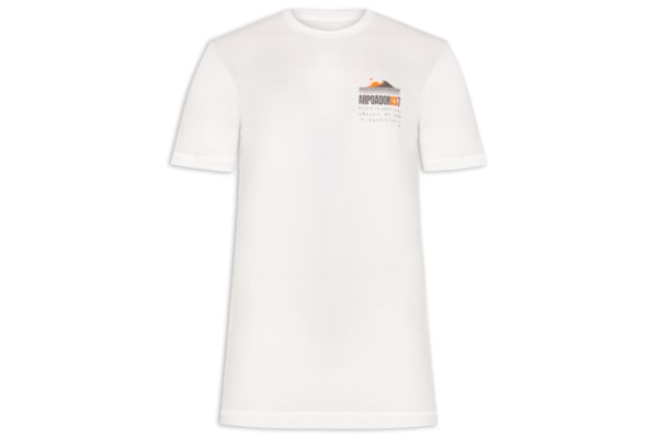 Camiseta Masculina Manga Curta Gola Careca Light Eco Arpoador  - Branco