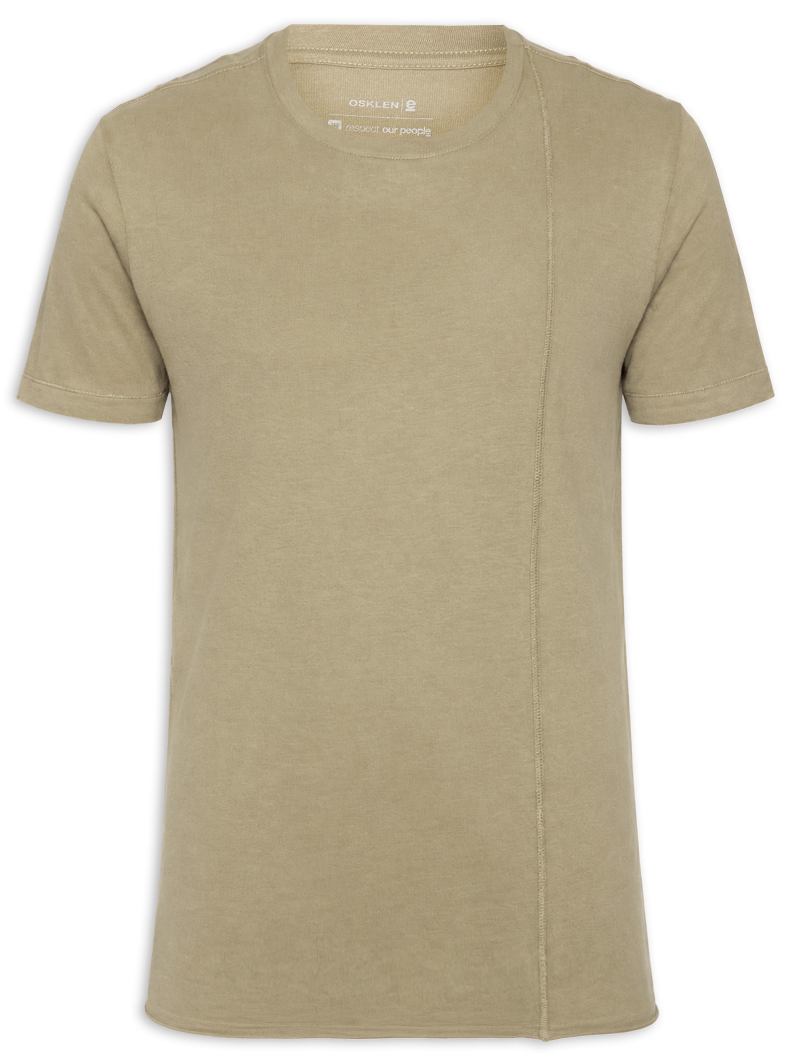Camiseta Masculina Manga Curta Gola Careca Light Seam Marrom Osklen