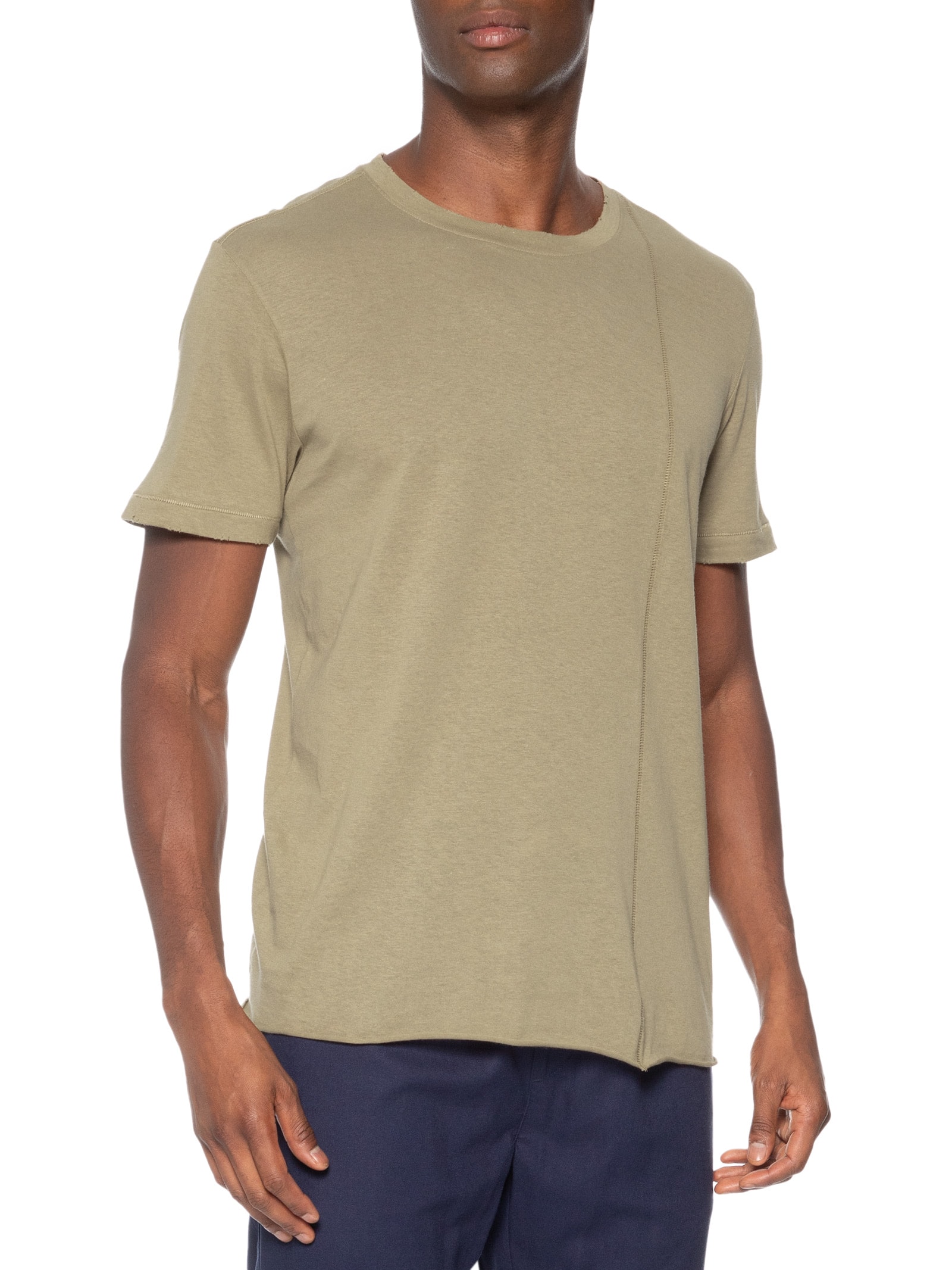 Camiseta Masculina Manga Curta Gola Careca Light Seam Marrom Osklen