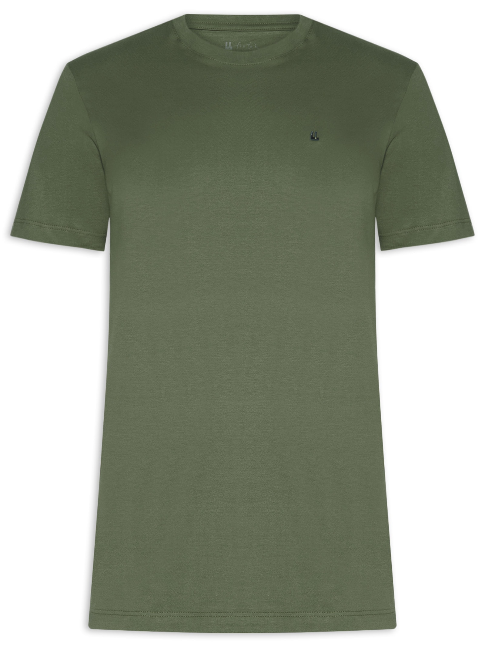 Camiseta Masculina Manga Curta Gola Careca M/M Logo Verde Foxton
