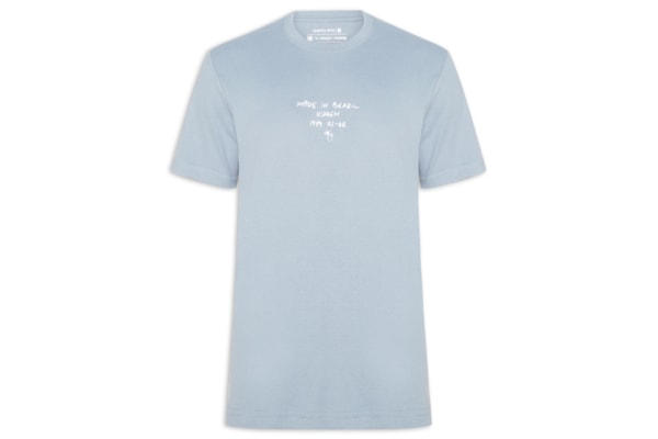 Camiseta Masculina Manga Curta Gola Careca Made In Brazil - Azul