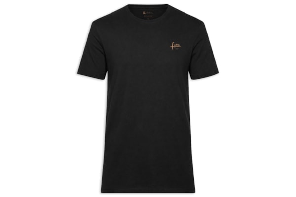 Camiseta Masculina Manga Curta Gola Careca Manual - Preto