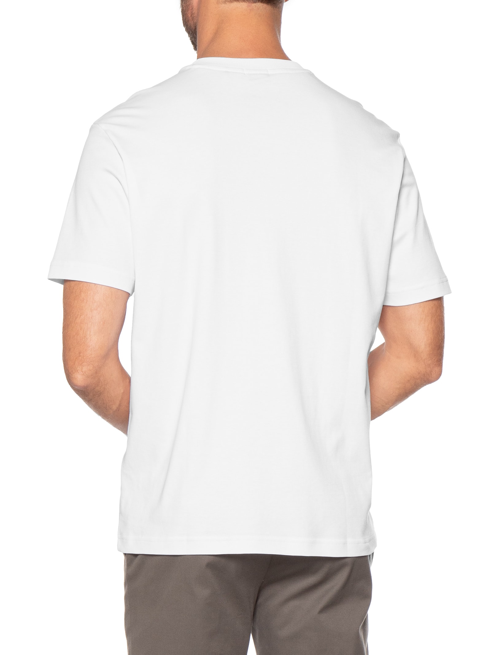 Camiseta Masculina Manga Curta Gola Careca Mirror Iconic Branco Boss
