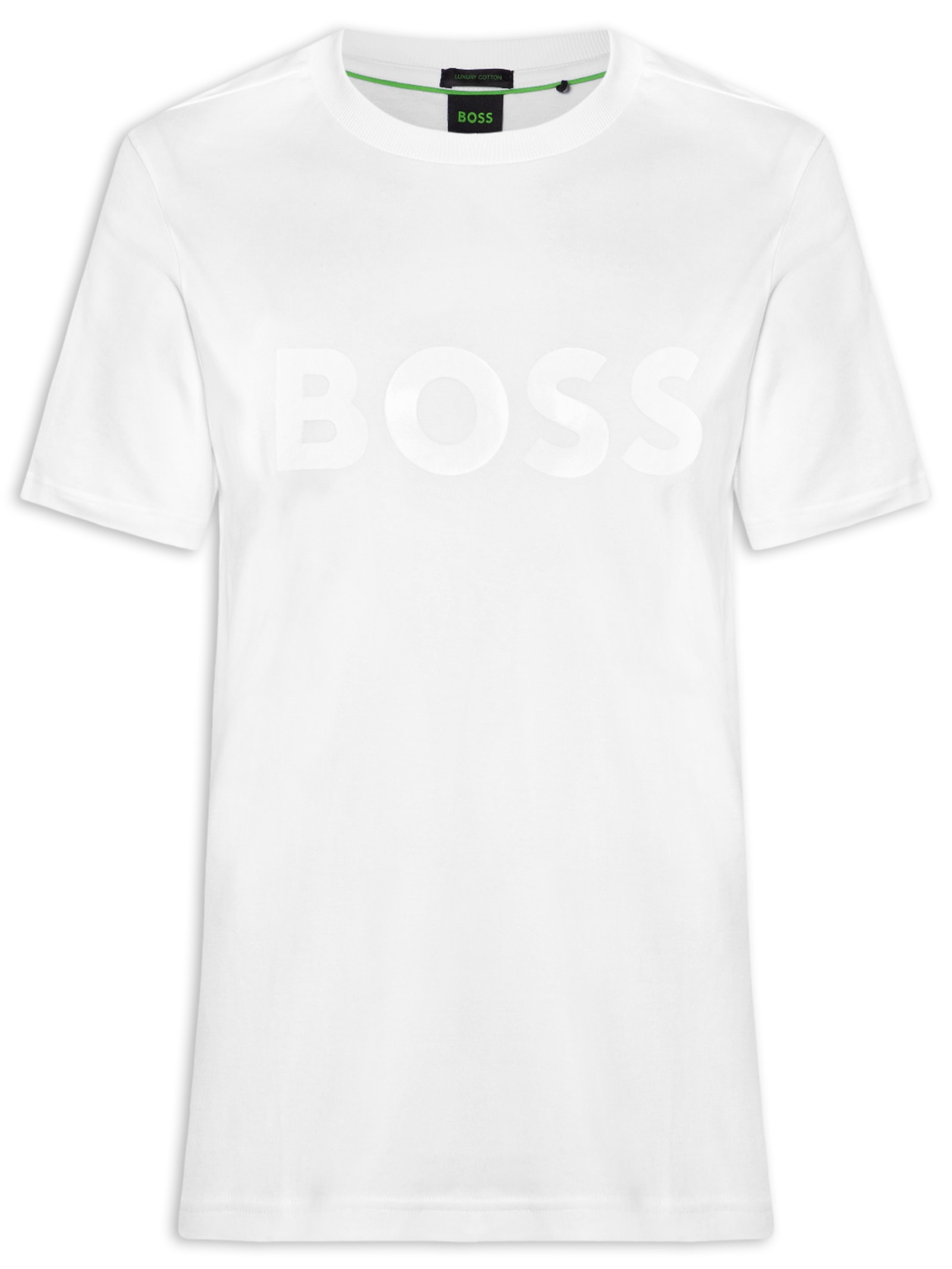 Camiseta Masculina Manga Curta Gola Careca Mirror Iconic Branco Boss