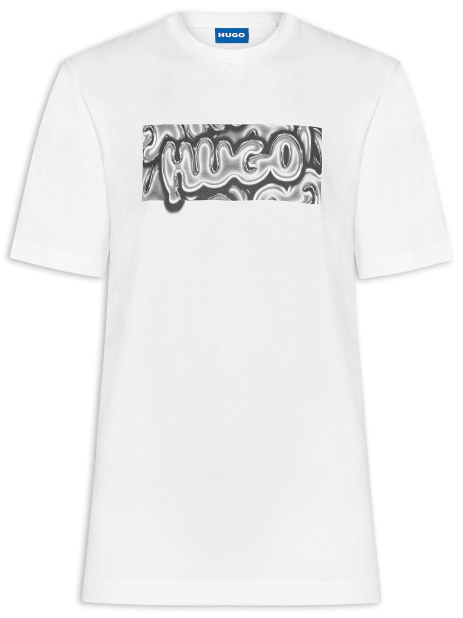 Camiseta Masculina Manga Curta Gola Careca Nedirix  Branco Hugo