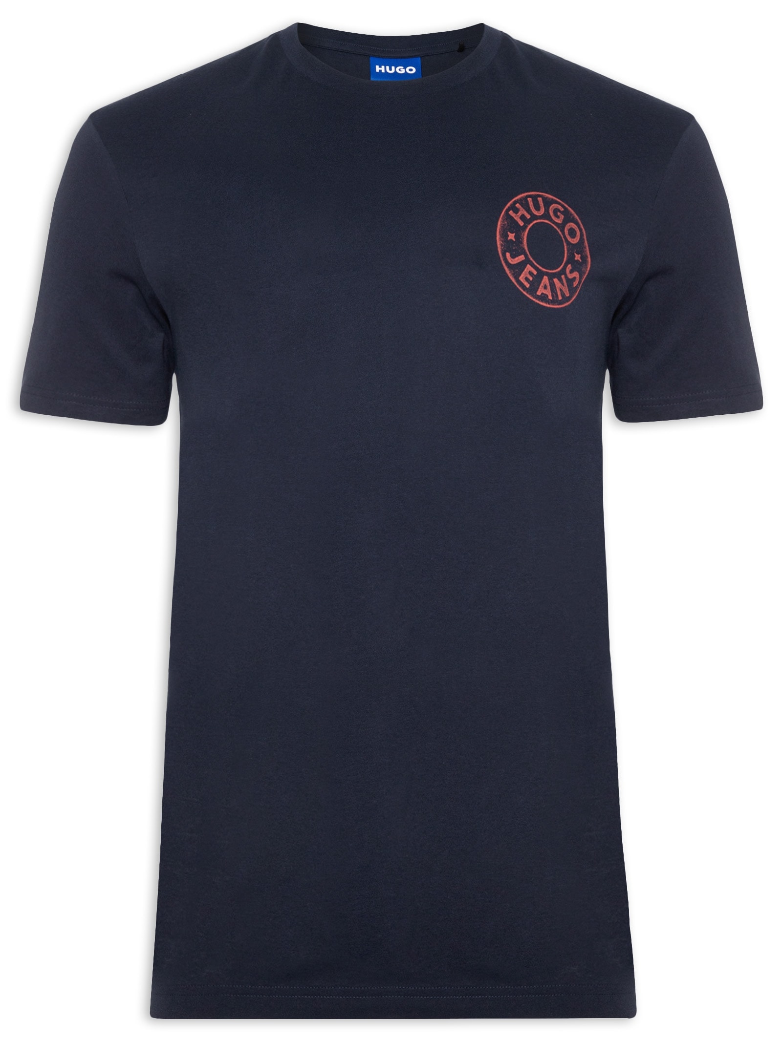 Camiseta Masculina Manga Curta Gola Careca Nemodo Azul Hugo