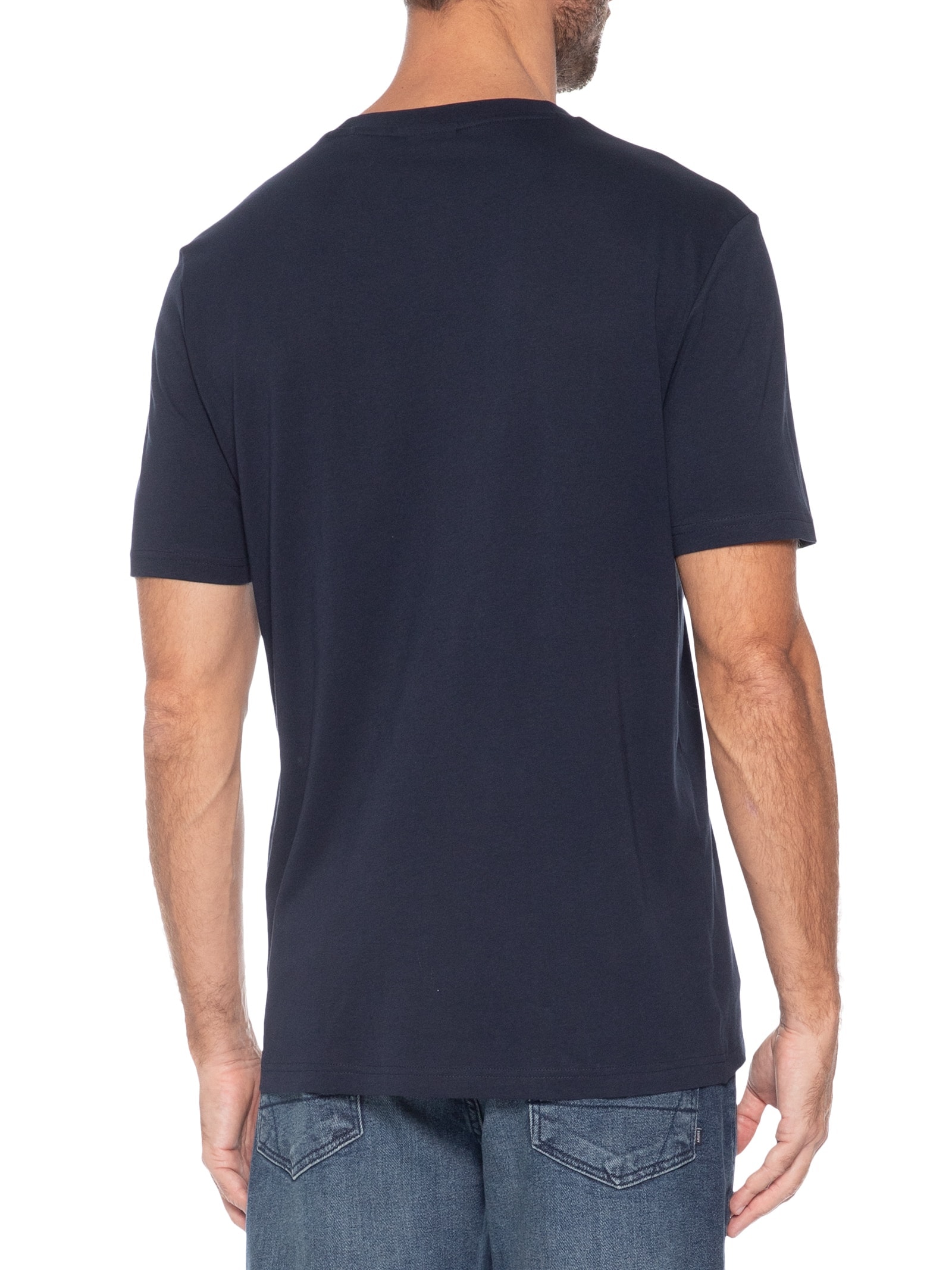 Camiseta Masculina Manga Curta Gola Careca Nemodo Azul Hugo