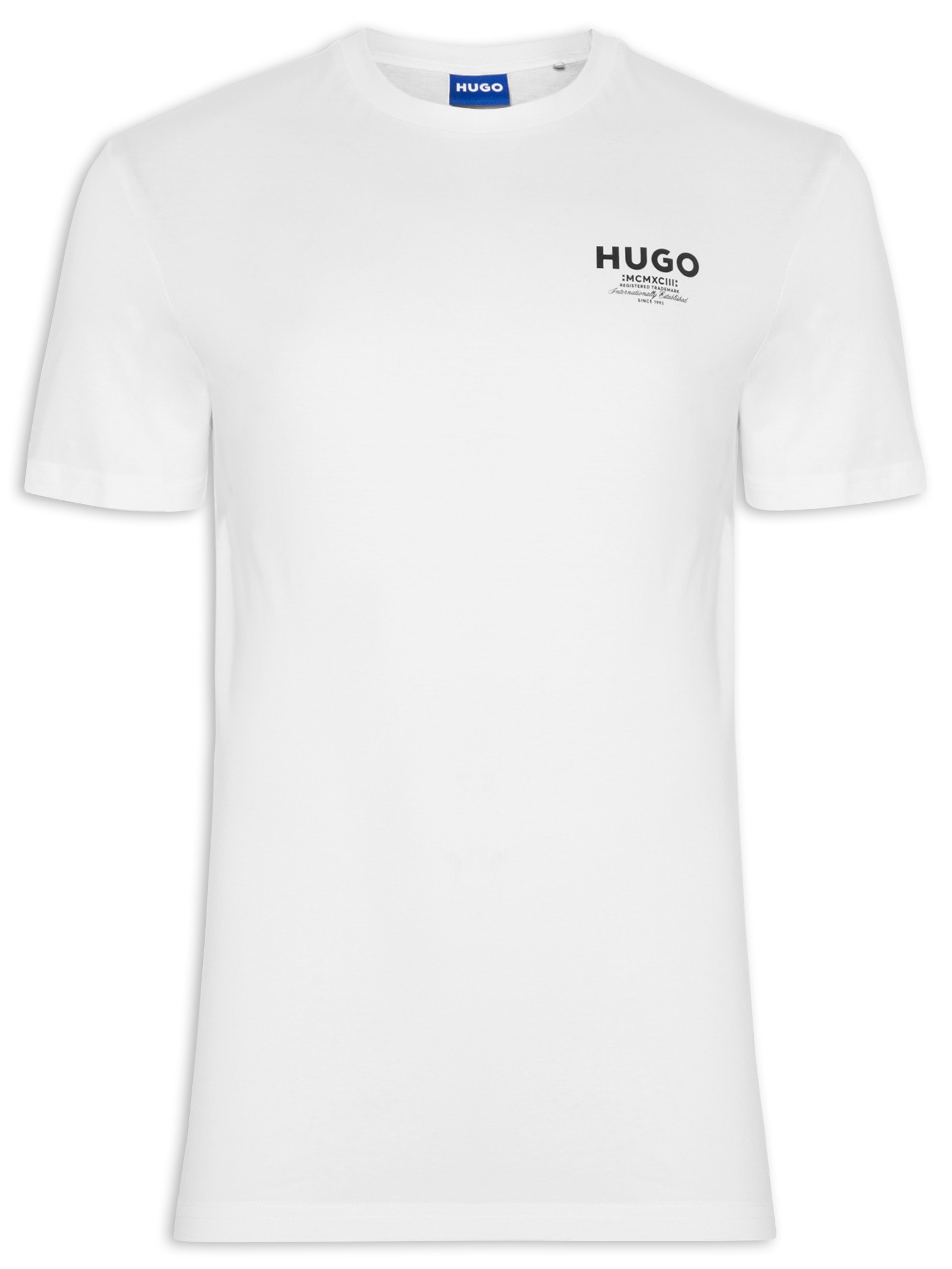 Camiseta Masculina Manga Curta Gola Careca Nesptee Branco Hugo