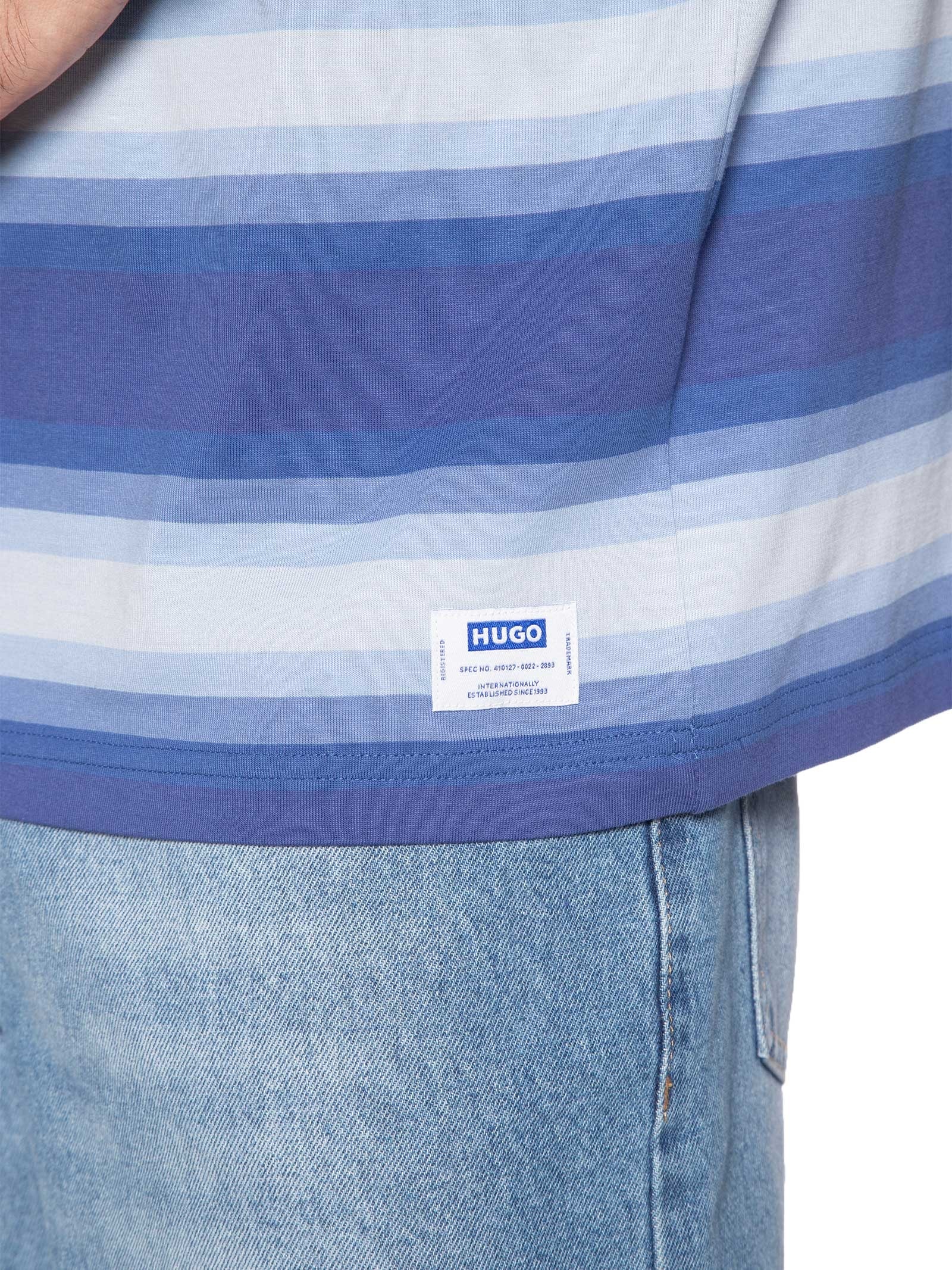 Camiseta Masculina Manga Curta Gola Careca Nisote  Azul Hugo