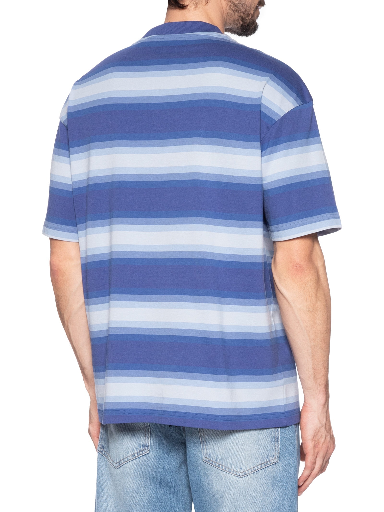 Camiseta Masculina Manga Curta Gola Careca Nisote  Azul Hugo