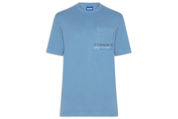 Camiseta Masculina Manga Curta Gola Careca Nogoste  - Azul