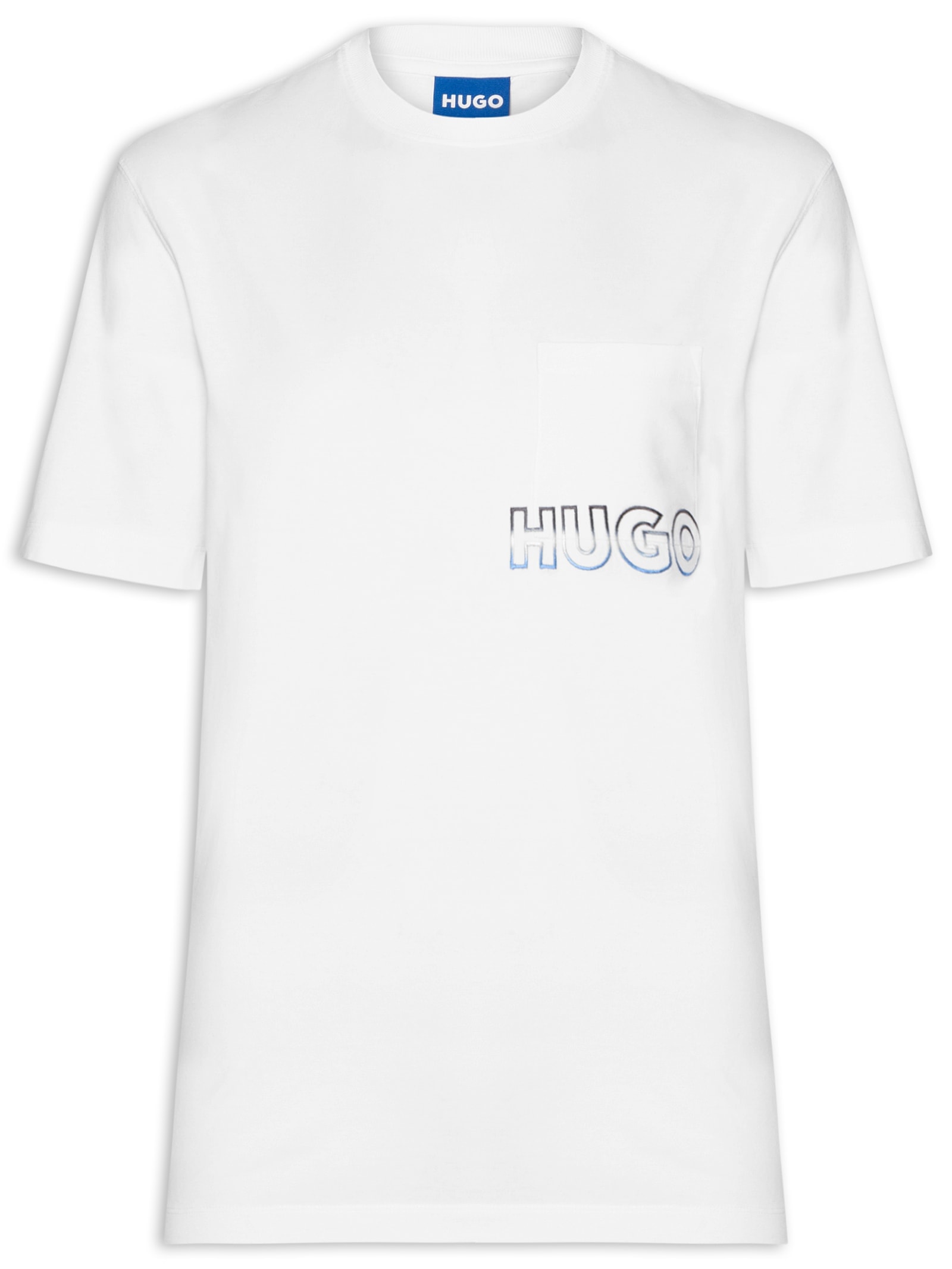 Camiseta Masculina Manga Curta Gola Careca Nogoste  Branco Hugo