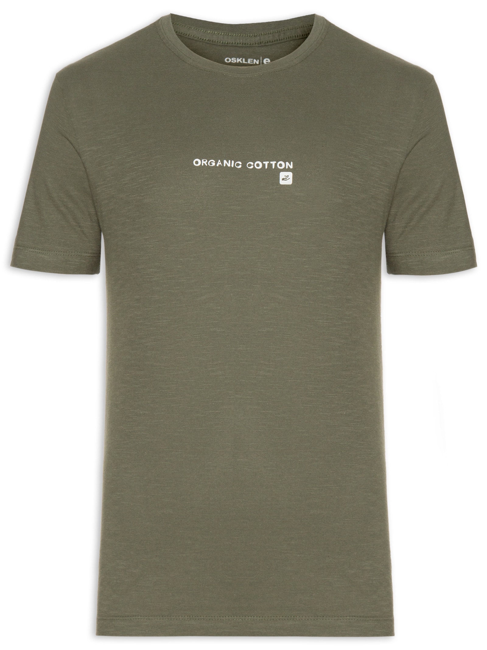 Camiseta Masculina Manga Curta Gola Careca Org Cotton Verde Osklen