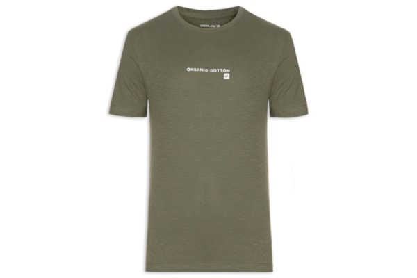 Camiseta Masculina Manga Curta Gola Careca Org Cotton - Verde