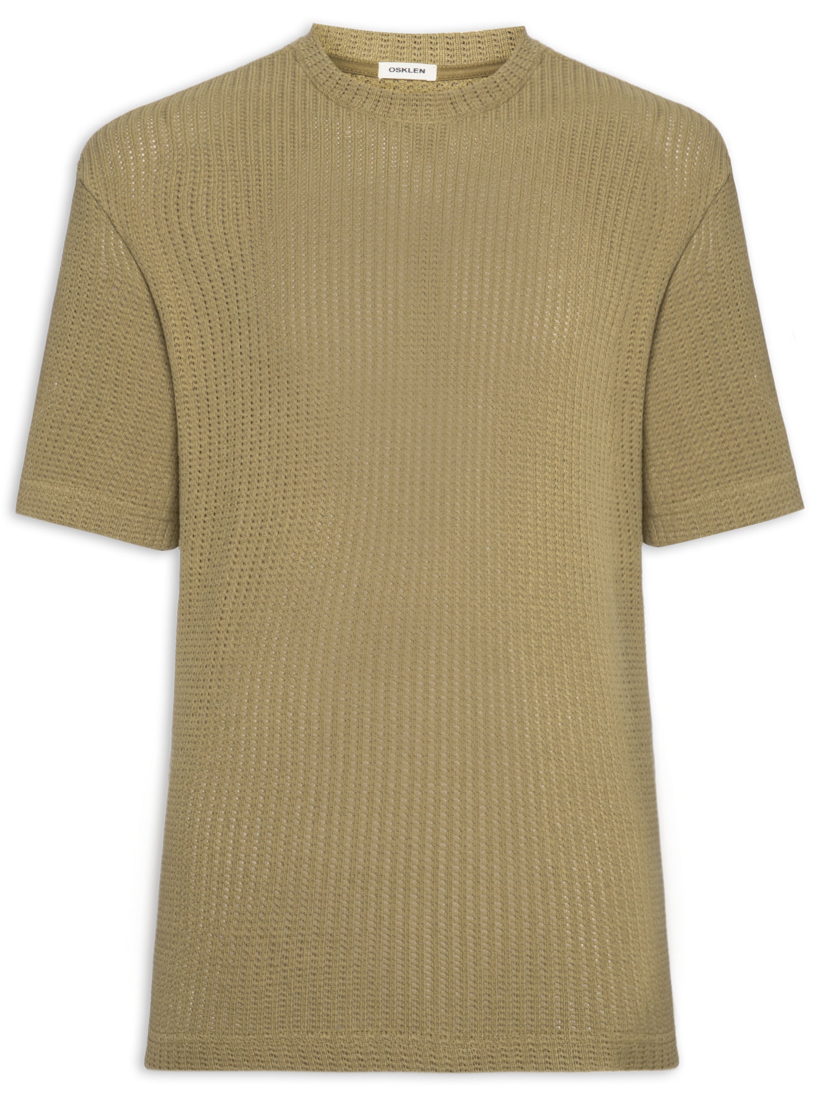 Camiseta Masculina Manga Curta Gola Careca Over Cut Rustic Knit Marrom Osklen