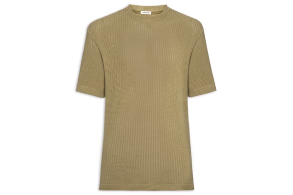 Camiseta Masculina Manga Curta Gola Careca Over Cut Rustic Knit - Marrom