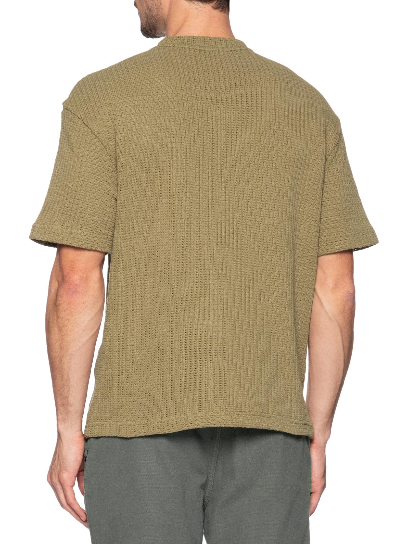 Camiseta Masculina Manga Curta Gola Careca Over Cut Rustic Knit Marrom Osklen