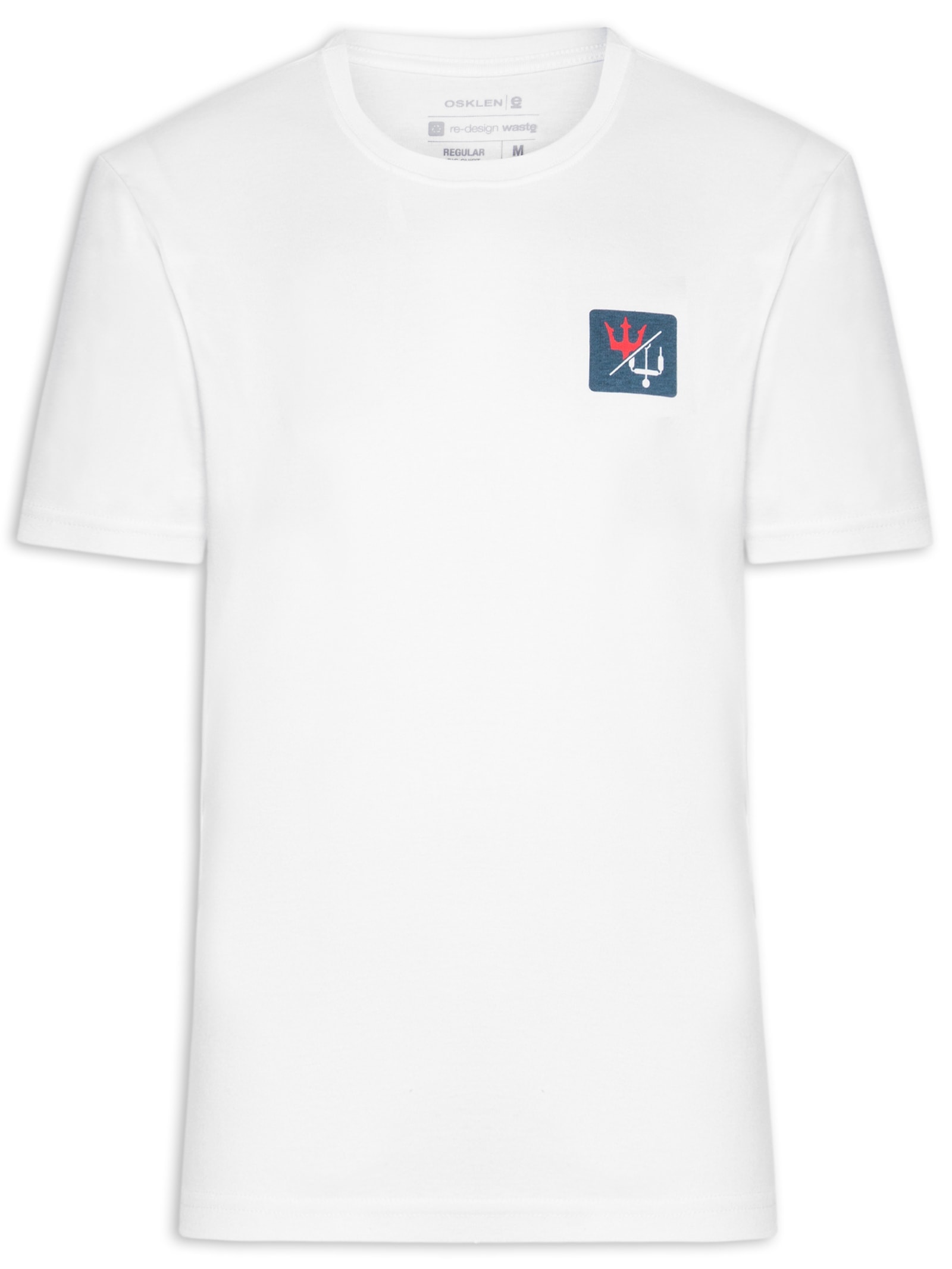 Camiseta Masculina Manga Curta Gola Careca Over Kite Box Branco Osklen