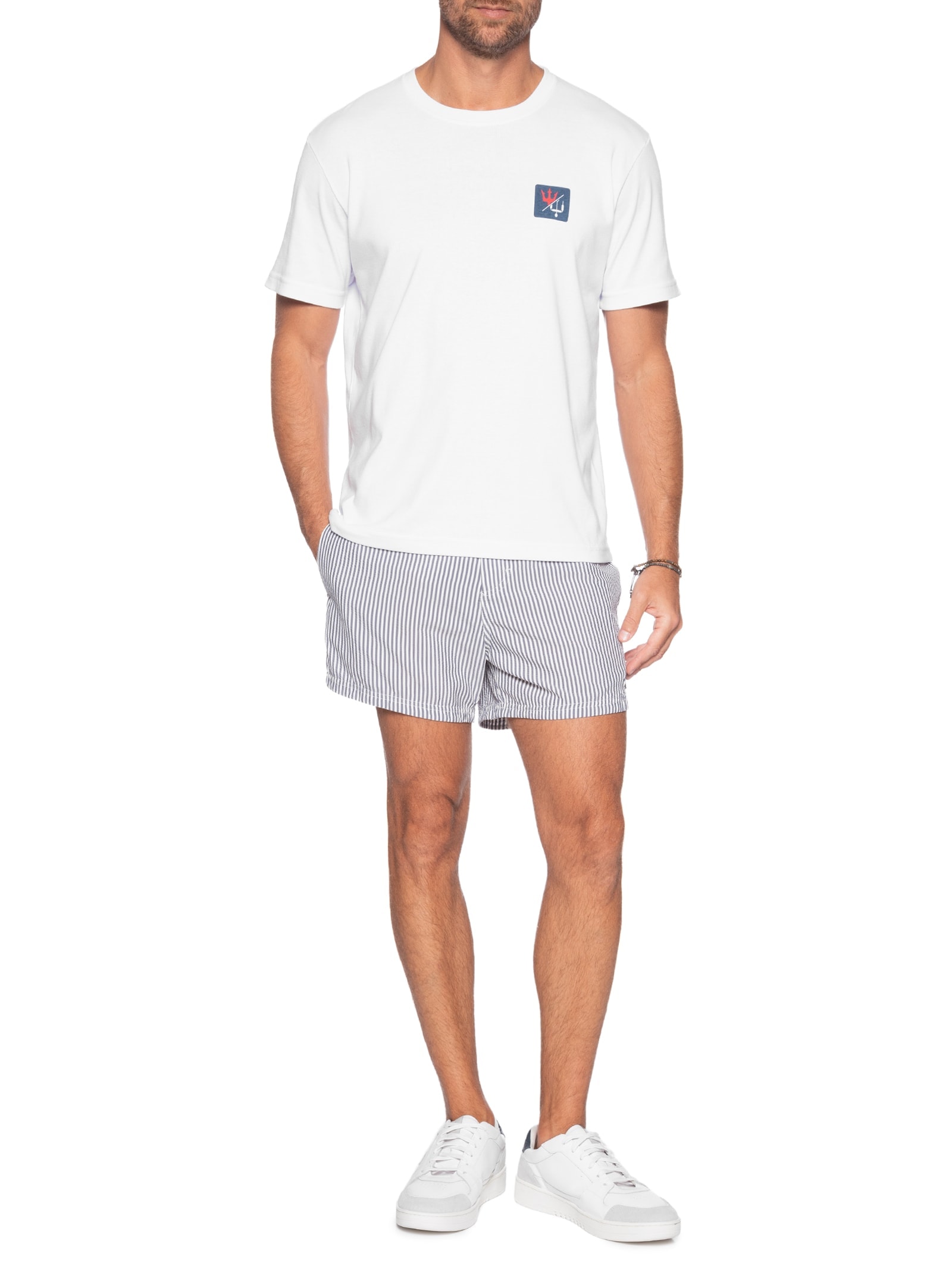 Camiseta Masculina Manga Curta Gola Careca Over Kite Box Branco Osklen