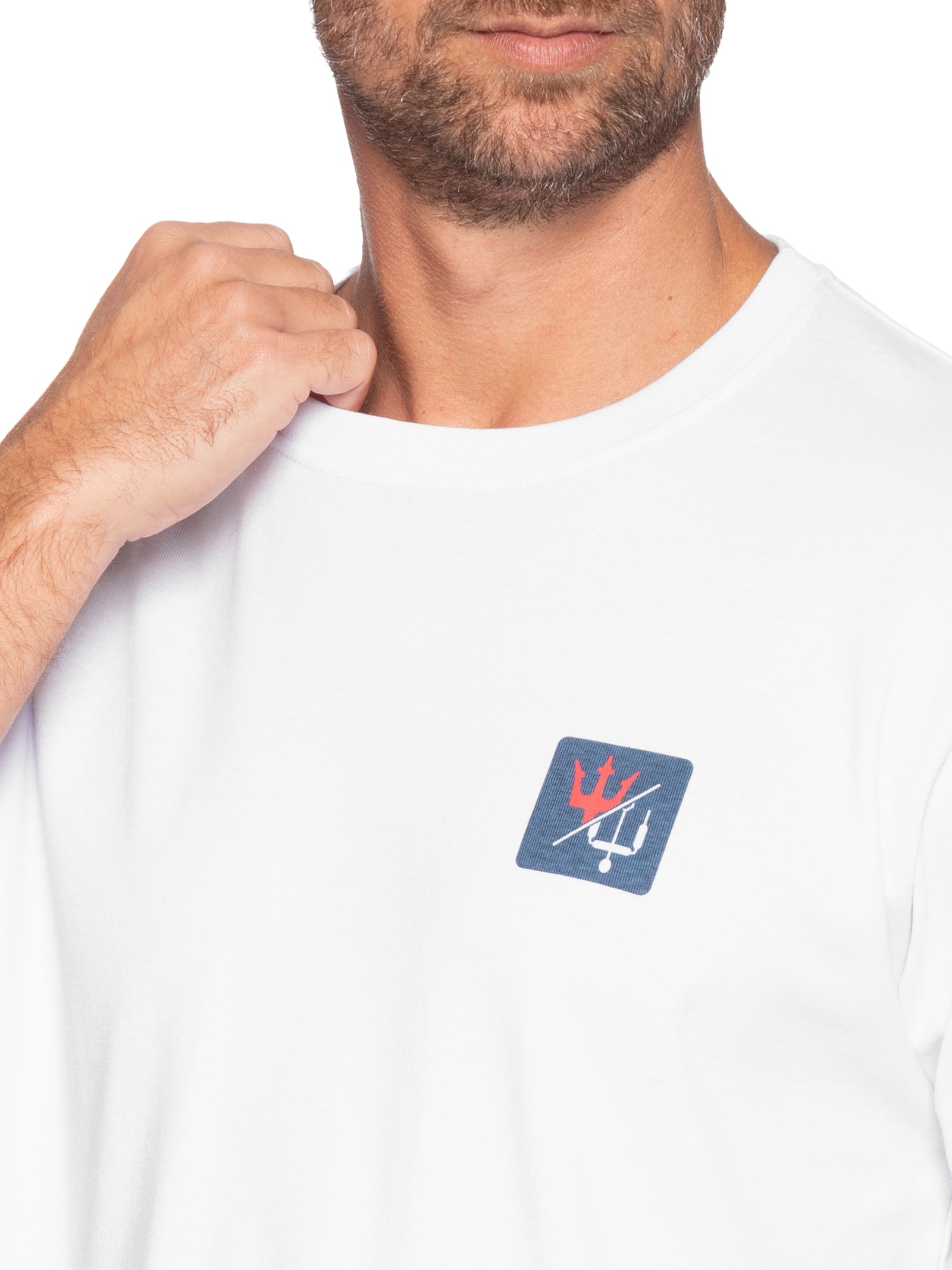 Camiseta Masculina Manga Curta Gola Careca Over Kite Box Branco Osklen