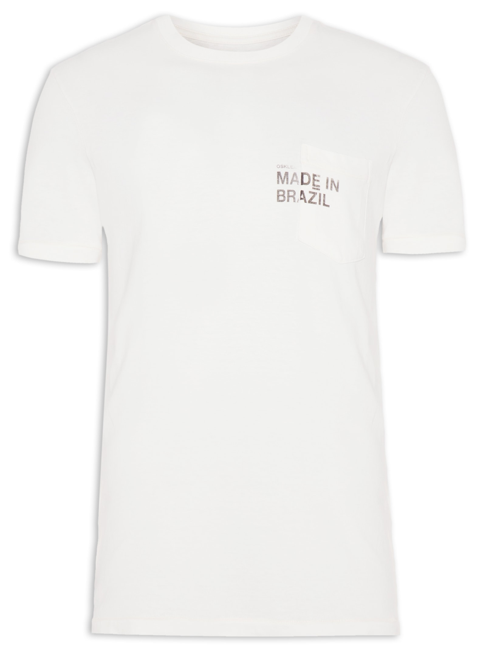 Camiseta Masculina Manga Curta Gola Careca Pocket Made In Brazil  Off White Osklen