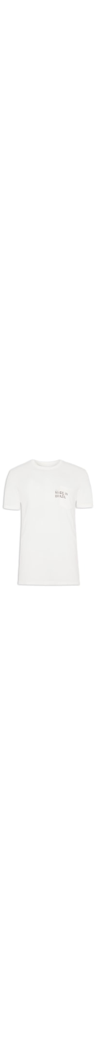 Camiseta Masculina Manga Curta Gola Careca Pocket Made In Brazil - Off White