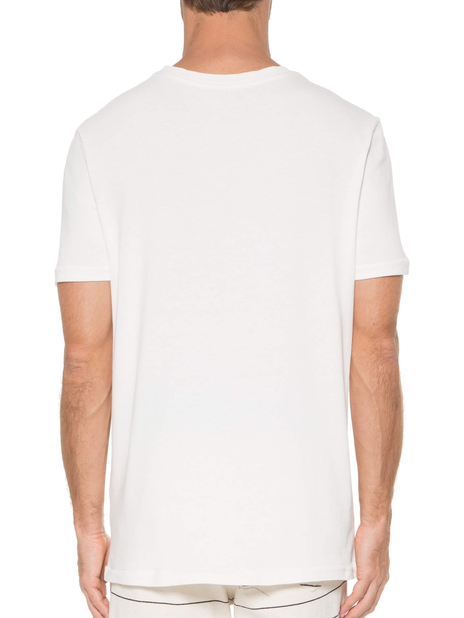 Camiseta Masculina Manga Curta Gola Careca Pocket Made In Brazil  Off White Osklen