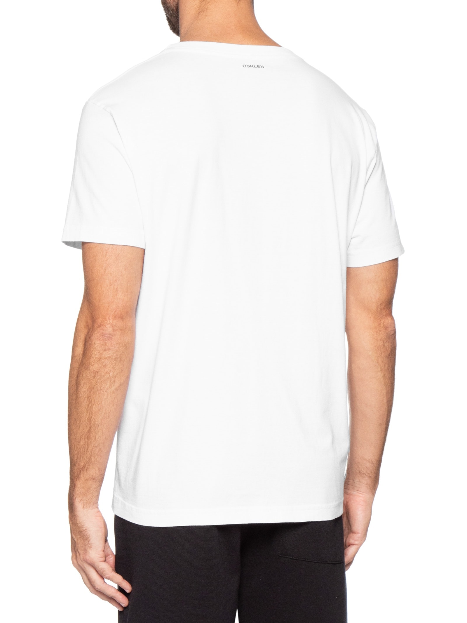 Camiseta Masculina Manga Curta Gola Careca Regular Vintage Amazon Journ Branco Osklen