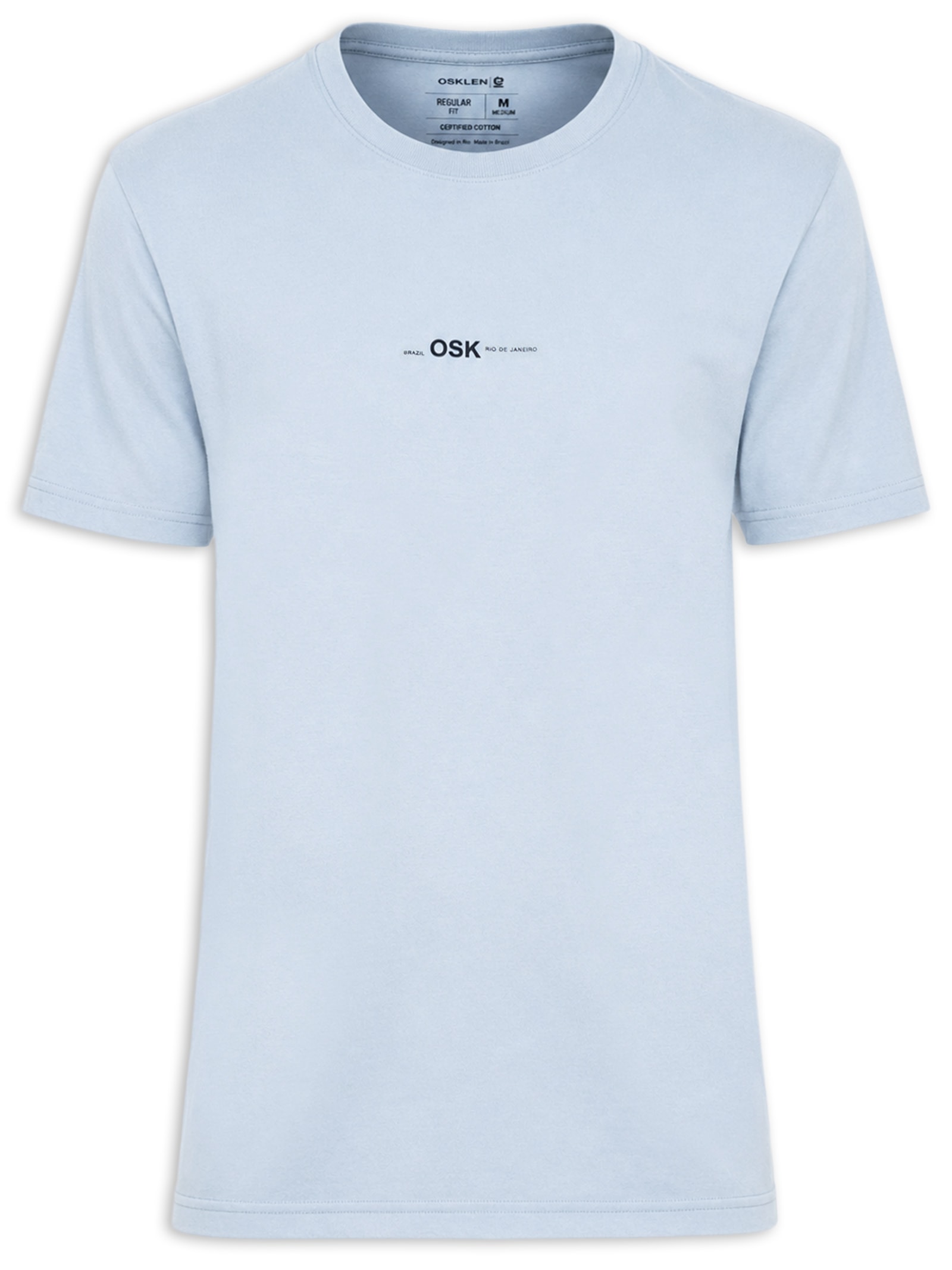 Camiseta Masculina Manga Curta Gola Careca Regular Vintage Osk Azul Osklen