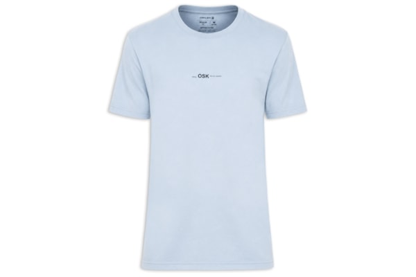 Camiseta Masculina Manga Curta Gola Careca Regular Vintage Osk - Azul