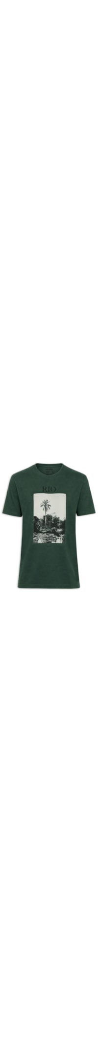Camiseta Masculina Manga Curta Gola Careca Regular Vintage Rio Book - Verde