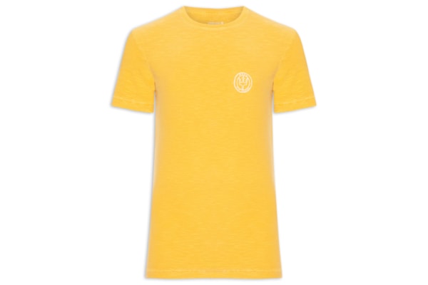 Camiseta Masculina Manga Curta Gola Careca Rough Arp Handmade Slim - Amarelo