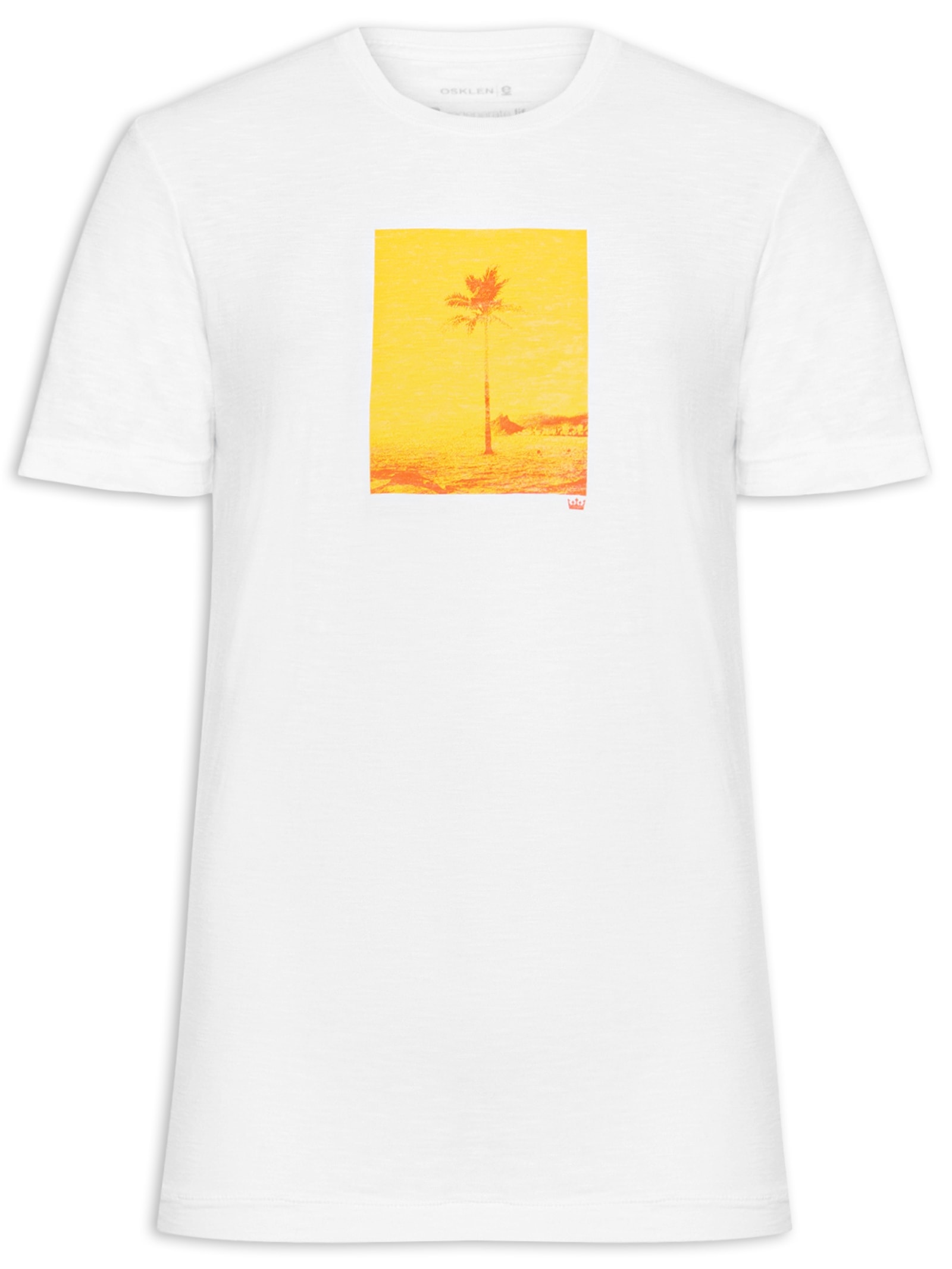 Camiseta Masculina Manga Curta Gola Careca Rough Rio Postcard Slim Branco Osklen