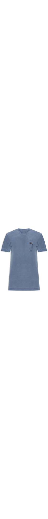 Camiseta Masculina Manga Curta Gola Careca Rough The City Slim - Azul