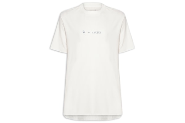 Camiseta Masculina Manga Curta Gola Careca Rustic Tridente Caiçara  - Branco