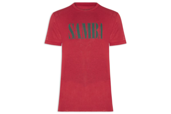 Camiseta Masculina Manga Curta Gola Careca Samba Light Linen - Vermelho