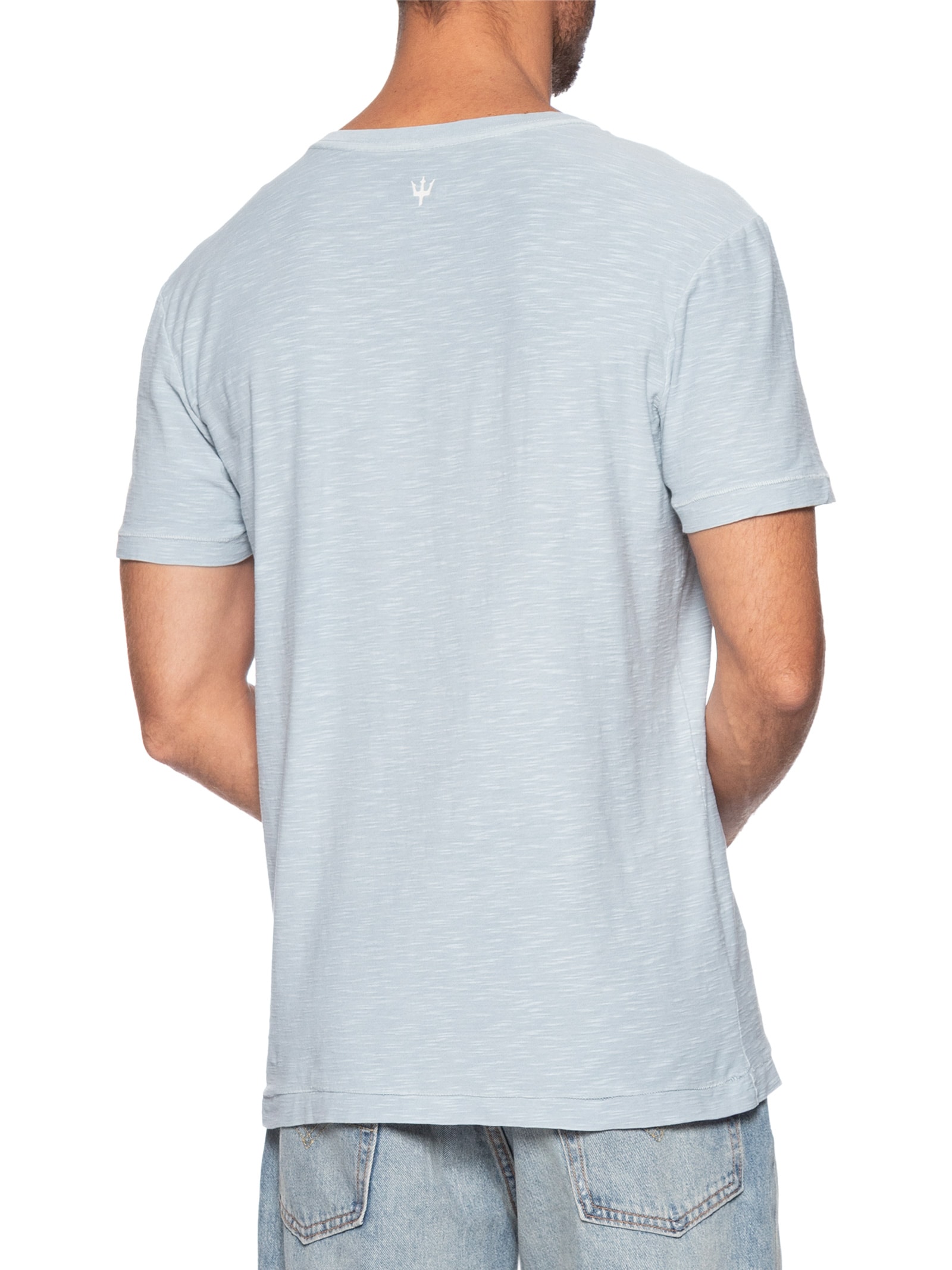 Camiseta Masculina Manga Curta Gola Careca Slim Rough Surfing Arpoador Slim -Azul Osklen