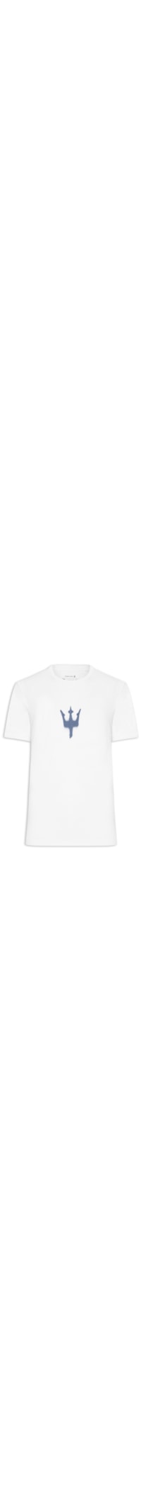 Camiseta Masculina Manga Curta Gola Careca Slim Rough Tridente Spray - Branco