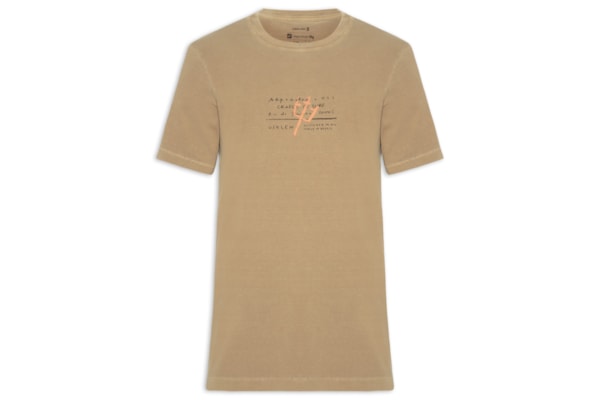 Camiseta Masculina Manga Curta Gola Careca Slim Stone Imperial - Bege