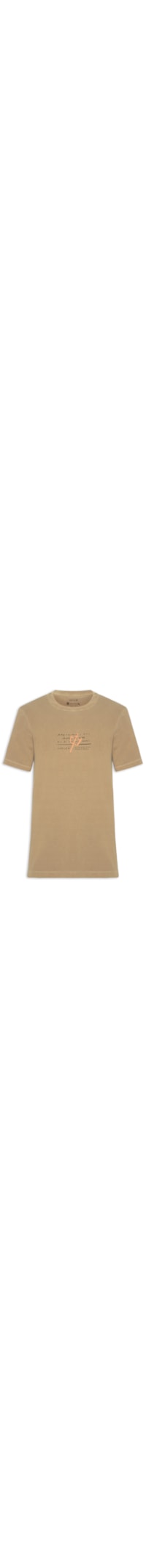 Camiseta Masculina Manga Curta Gola Careca Slim Stone Imperial - Bege
