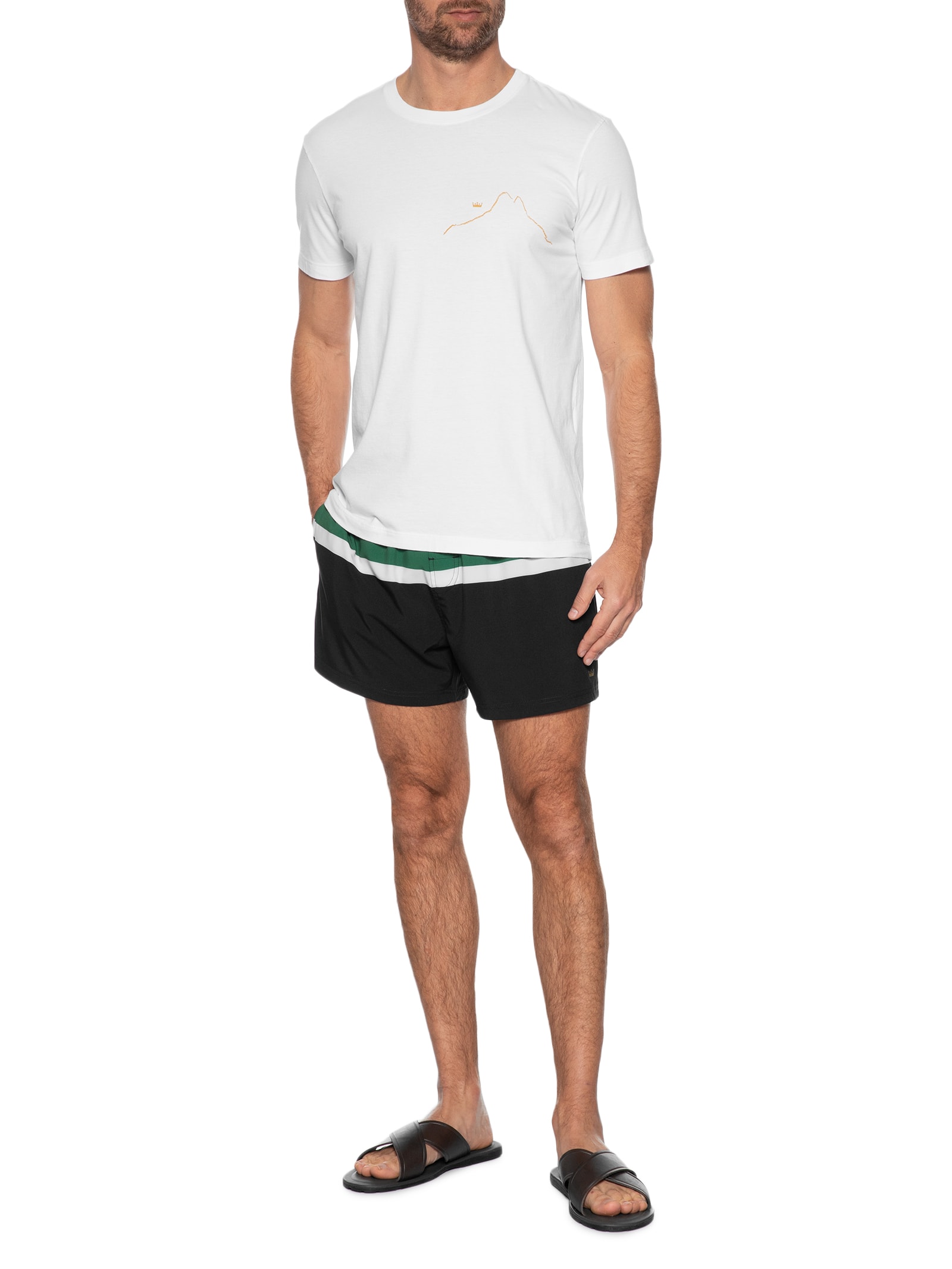 Camiseta Masculina Manga Curta Gola Careca Slim Stone Srfng Scribble Branco Osklen